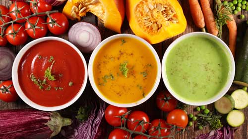 variety of plant based soups